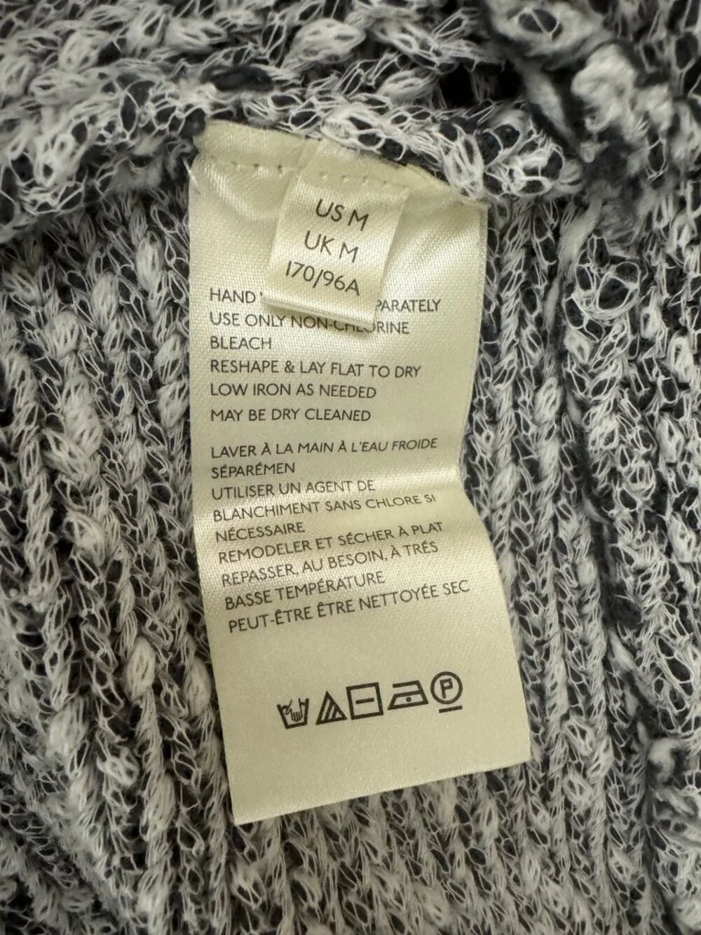 Free‎ People Bright Lights Dolman V-Neck Sweater Gray Marled Chunky Knit Size M